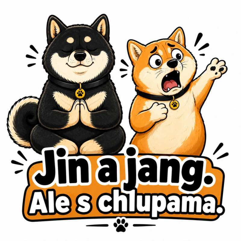 Levně Shiba Inu - jin jang (NAŽEHLOVAČKA)