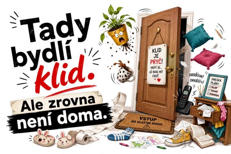 Levně Tady bydlí klid, ale zrovna není doma. (hliníková cedulka - pozor pes)