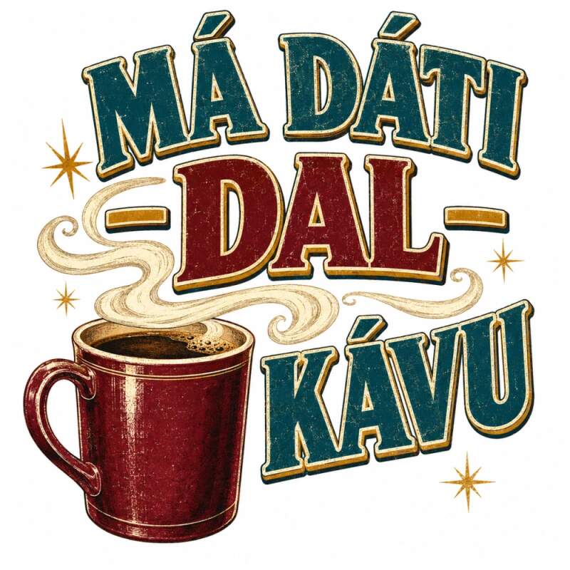 Levně Má dáti - dal - kávu (NAŽEHLOVAČKA)