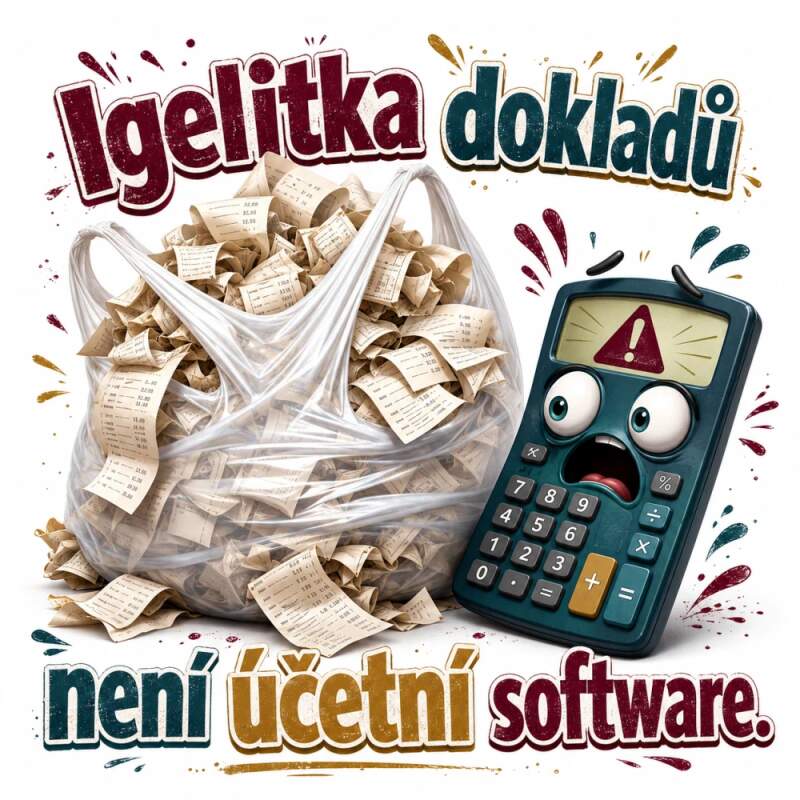 Levně Igelitka dokladů není účetní software (NAŽEHLOVAČKA)