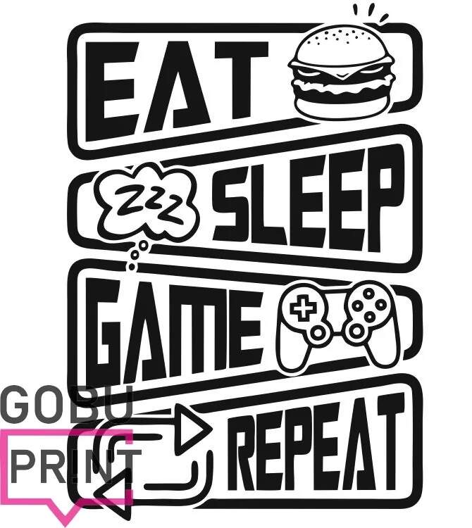 Levně Eat, sleep, game, repeat (NAŽEHLOVAČKA)