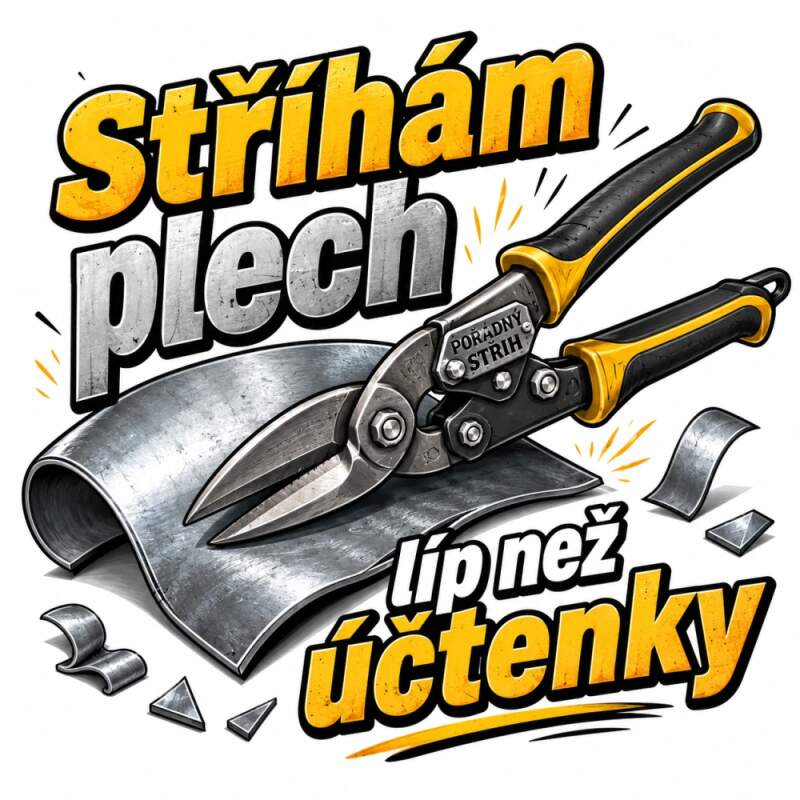 Levně Klempíř - Stříhám plech líp než účtenky (NAŽEHLOVAČKA)