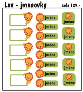 Set jmenovek se lvem 36ks