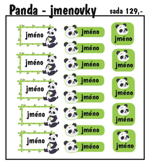 jmenovky na oblečení