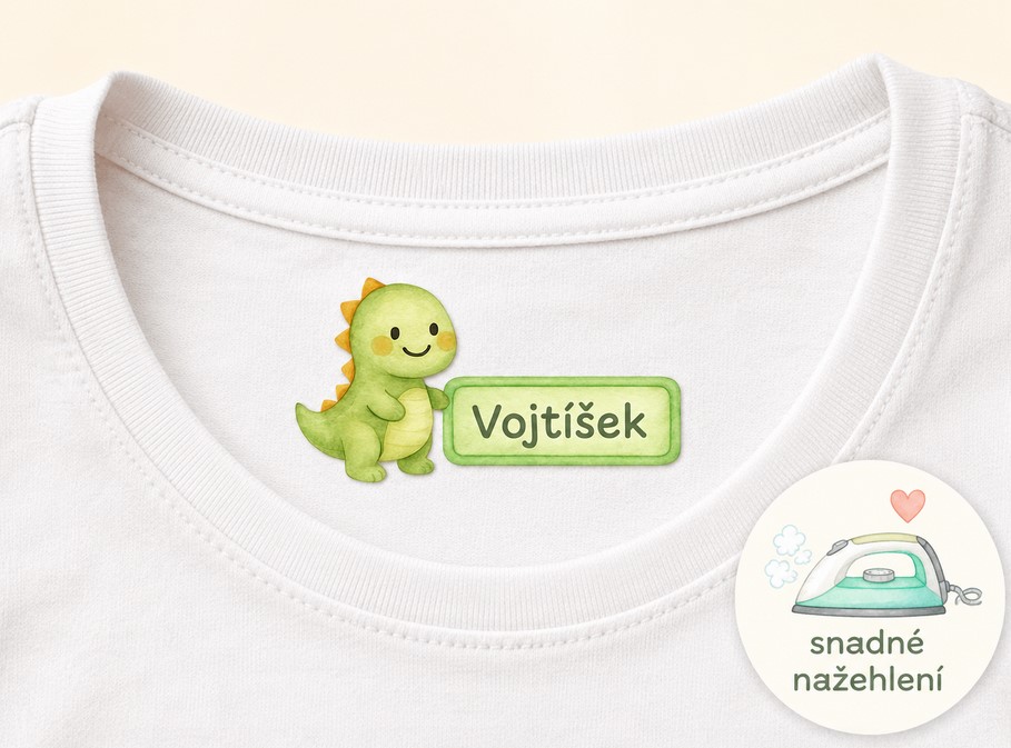 nažehlovací jmenovka na oblečení do školky