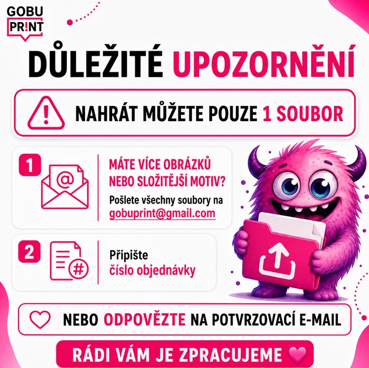 nahrát můžete jen jeden soubor, zbytek nahrajte na email