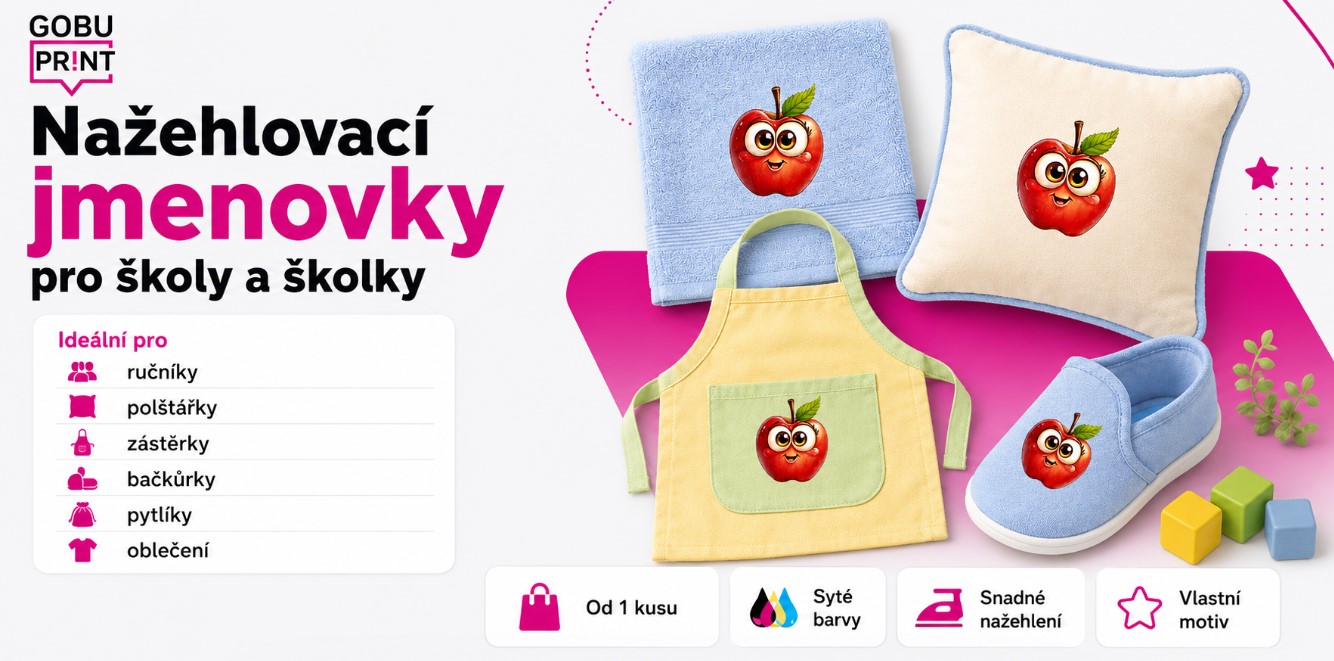 nažehlovací rozeznávací značka na textil do školky