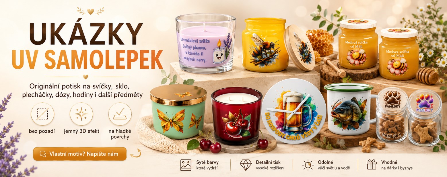 ukázky UV samolepky od GOBU print