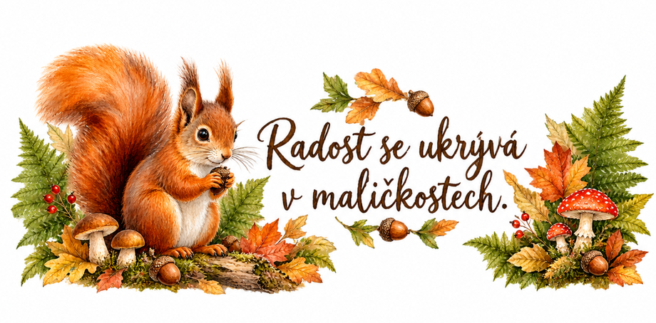 Veverka – „Radost se ukrývá v maličkostech.“